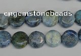 CLR209 15.5 inches 12mm flat round larimar gemstone beads