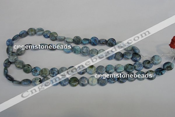 CLR209 15.5 inches 12mm flat round larimar gemstone beads