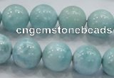 CLR21 15.5 inches 14mm round grade AA natural larimar gemstone beads