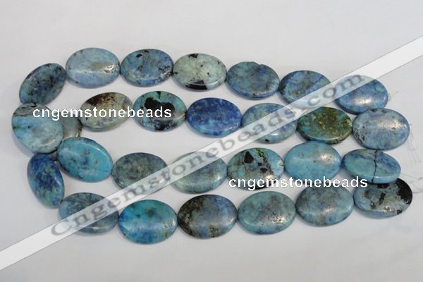 CLR216 15.5 inches 22*30mm oval larimar gemstone beads