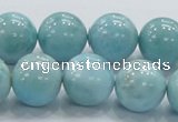 CLR22 15.5 inches 16mm round grade AA natural larimar gemstone beads