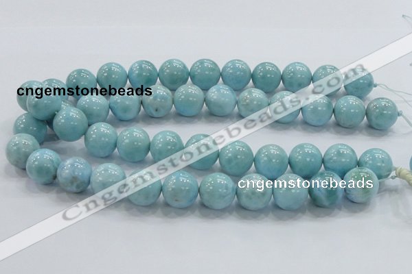 CLR22 15.5 inches 16mm round grade AA natural larimar gemstone beads