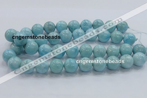 CLR23 15.5 inches 18mm round grade AA natural larimar gemstone beads