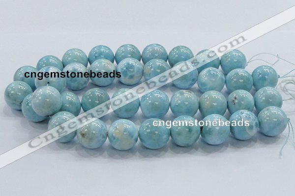 CLR24 15.5 inches 20mm round grade AA natural larimar gemstone beads