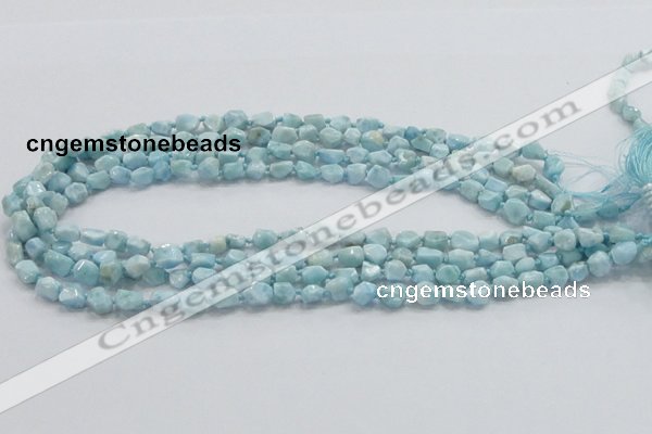 CLR25 15.5 inches 6*8mm nugget natural larimar gemstone chips beads