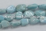 CLR26 15.5 inches 8*10mm nugget natural larimar gemstone chips beads