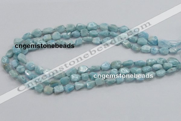 CLR26 15.5 inches 8*10mm nugget natural larimar gemstone chips beads