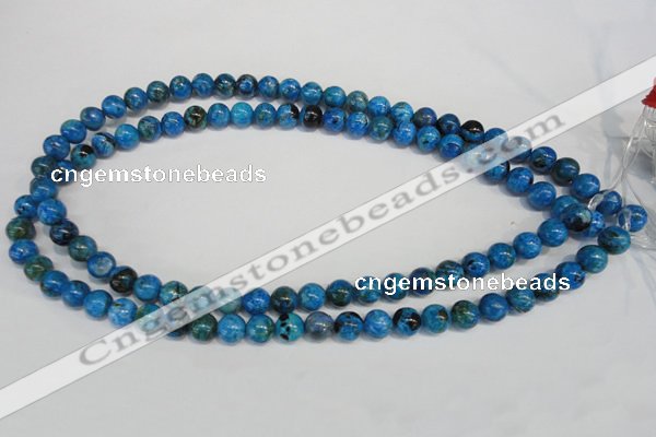 CLR302 15.5 inches 8mm round dyed larimar gemstone beads