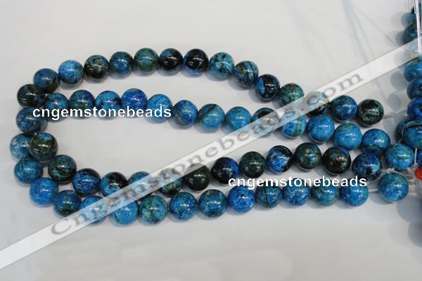 CLR305 15.5 inches 14mm round dyed larimar gemstone beads