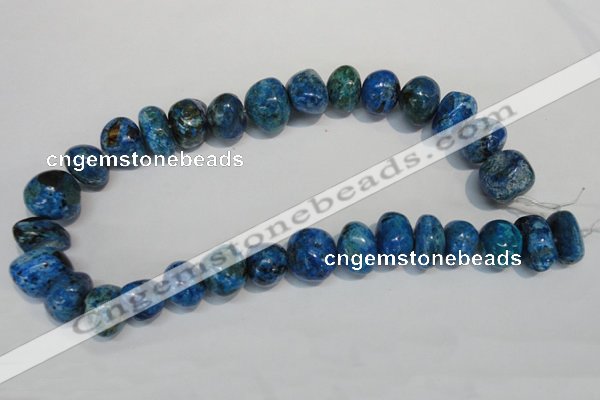 CLR316 15.5 inches 10*18mm nuggets dyed larimar gemstone beads