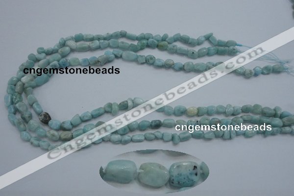 CLR32 15.5 inches 5*8mm nugget natural larimar gemstone beads