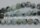 CLR34 15.5 inches 7mm flat round natural larimar gemstone beads