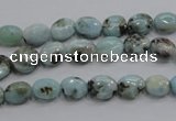 CLR35 15.5 inches 6*8mm oval natural larimar gemstone beads