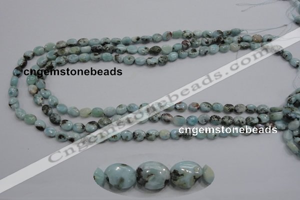 CLR35 15.5 inches 6*8mm oval natural larimar gemstone beads