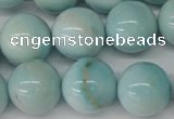 CLR355 15.5 inches 14mm round dyed larimar gemstone beads