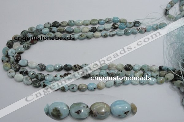 CLR36 15.5 inches 8*10mm oval natural larimar gemstone beads