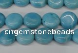 CLR360 15.5 inches 10mm flat round dyed larimar gemstone beads