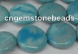 CLR364 15.5 inches 18mm flat round dyed larimar gemstone beads