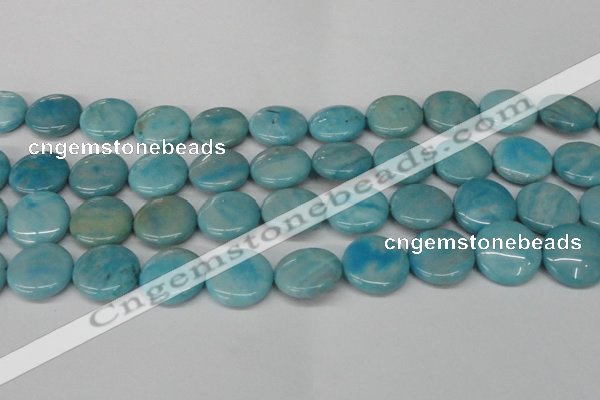 CLR365 15.5 inches 20mm flat round dyed larimar gemstone beads