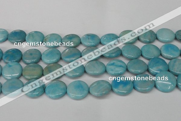 CLR366 15.5 inches 25mm flat round dyed larimar gemstone beads