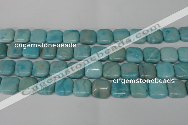 CLR383 15.5 inches 16*16mm square dyed larimar gemstone beads