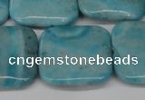 CLR386 15.5 inches 25*25mm square dyed larimar gemstone beads