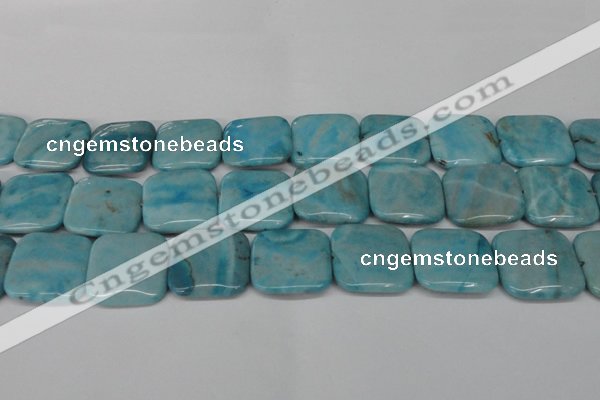 CLR386 15.5 inches 25*25mm square dyed larimar gemstone beads