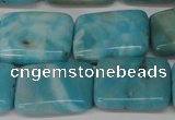 CLR395 15.5 inches 15*20mm rectangle dyed larimar gemstone beads