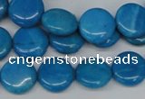 CLR410 15.5 inches 10mm flat round dyed larimar gemstone beads