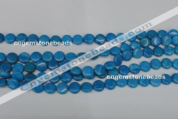 CLR410 15.5 inches 10mm flat round dyed larimar gemstone beads