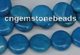 CLR411 15.5 inches 12mm flat round dyed larimar gemstone beads