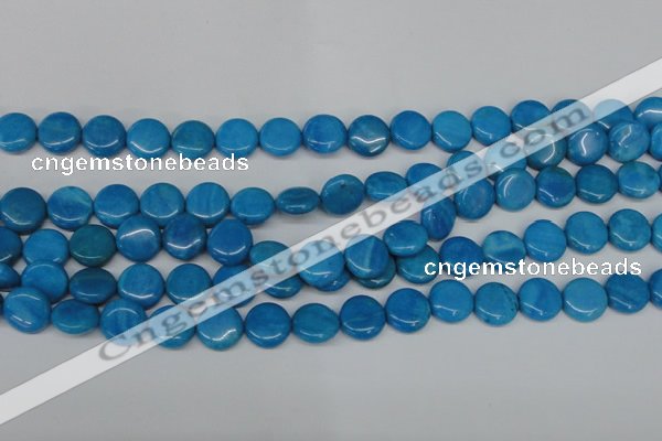 CLR411 15.5 inches 12mm flat round dyed larimar gemstone beads