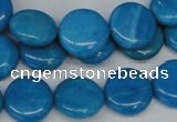 CLR412 15.5 inches 14mm flat round dyed larimar gemstone beads