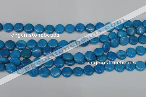 CLR412 15.5 inches 14mm flat round dyed larimar gemstone beads