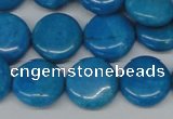 CLR413 15.5 inches 16mm flat round dyed larimar gemstone beads