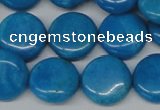 CLR414 15.5 inches 18mm flat round dyed larimar gemstone beads