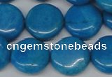 CLR416 15.5 inches 25mm flat round dyed larimar gemstone beads