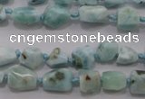 CLR46 15.5 inches 6*7mm – 10*12mm nuggets natural larimar beads