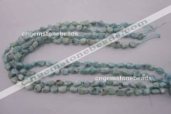 CLR46 15.5 inches 6*7mm – 10*12mm nuggets natural larimar beads