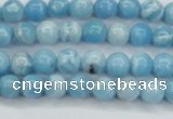 CLR600 15.5 inches 4mm round imitation larimar beads wholesale