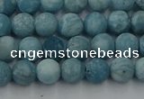 CLR611 15.5 inches 6mm round matte imitation larimar beads