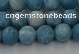 CLR612 15.5 inches 8mm round matte imitation larimar beads