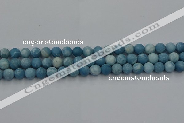 CLR612 15.5 inches 8mm round matte imitation larimar beads