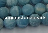 CLR613 15.5 inches 10mm round matte imitation larimar beads