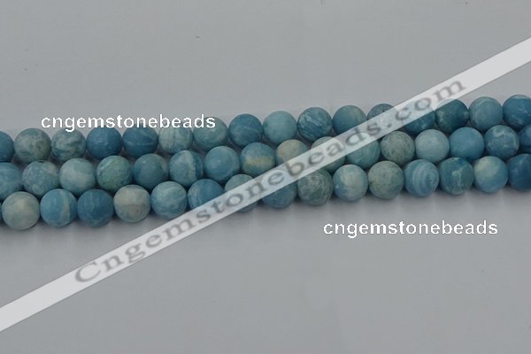 CLR613 15.5 inches 10mm round matte imitation larimar beads