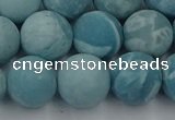 CLR614 15.5 inches 12mm round matte imitation larimar beads