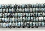 CLR629 15.5 inches 6*12mm rondelle larimar gemstone beads
