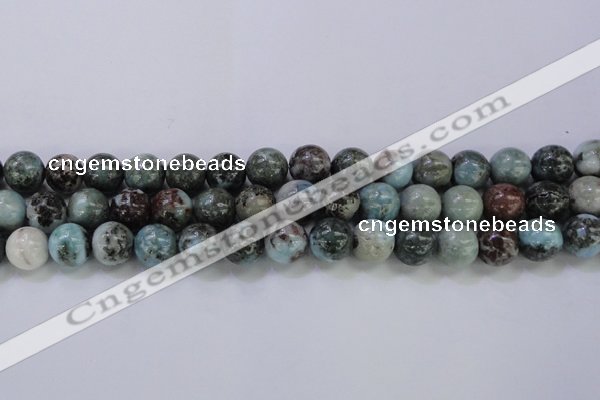 CLR64 15.5 inches 12mm round natural larimar gemstone beads