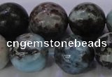 CLR65 15.5 inches 14mm round natural larimar gemstone beads