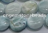 CLR85 15.5 inches 12mm flat round larimar gemstone beads